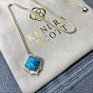 Kendra Scott Kacey Necklace in Bronze Veined Turq